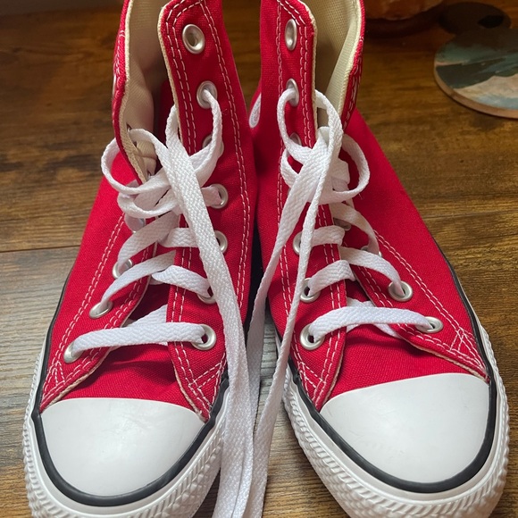 *LIKE NEW* Converse Red High-Top Sneakers - Picture 3 of 3